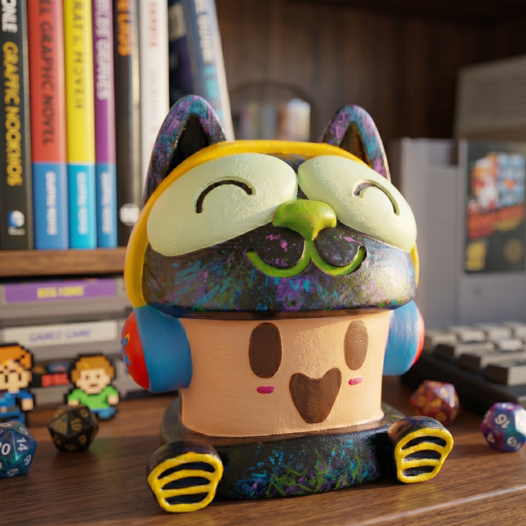 art toy por Sandra Layon Niño Gatito 