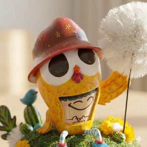 art toy por Sandra Layon Niño Pollito y Diente de Leon