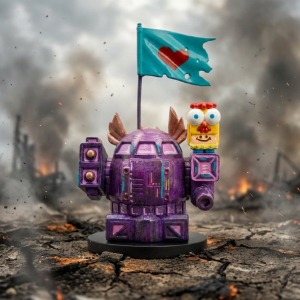 art toy por Sandra Layon Niño Pollito y Robot