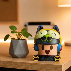 art toy por Sandra Layon Niño Gatito 